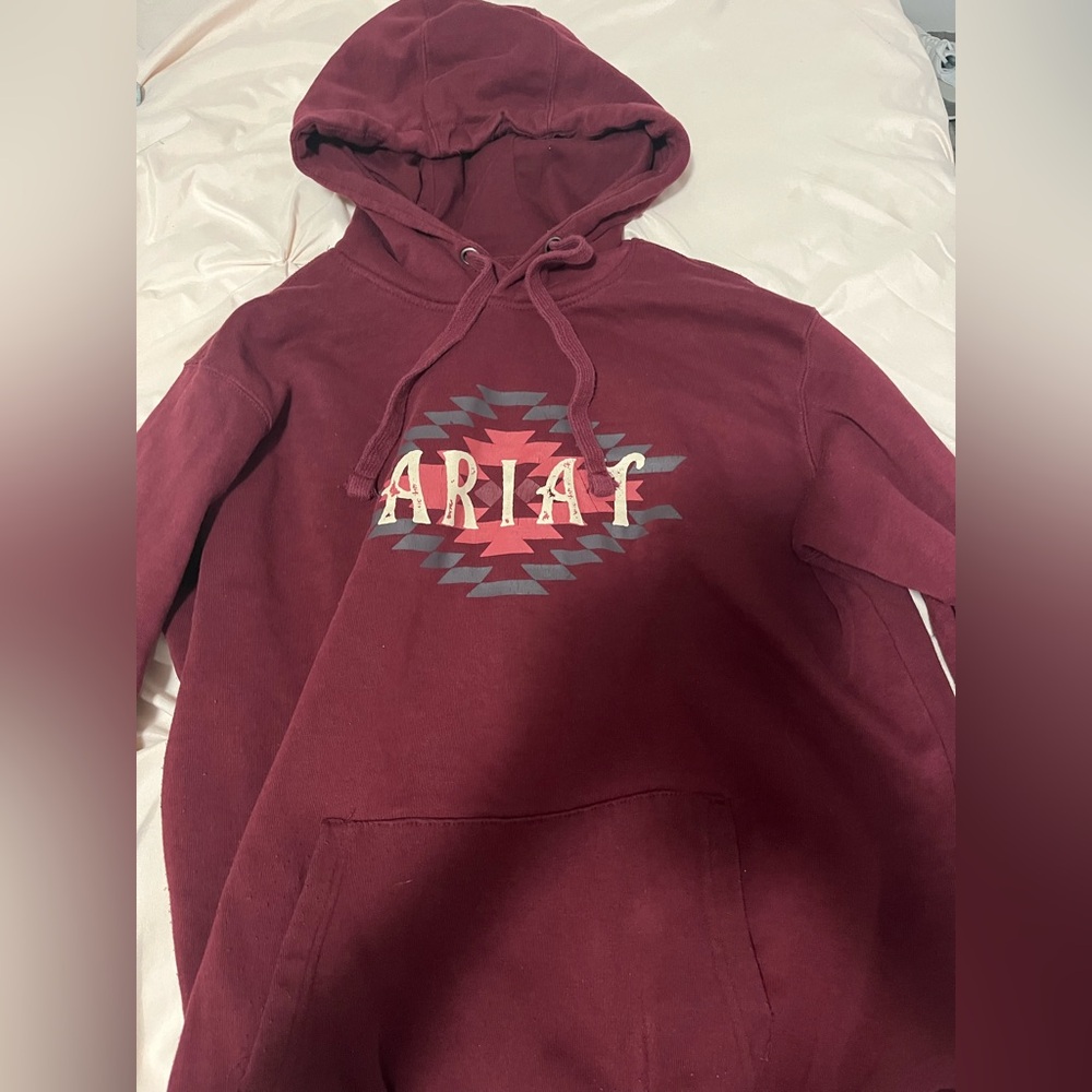 Ariat Maroon Hoodie with Geometric Pattern